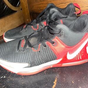 Nike Black and Red Mesh Sneakers